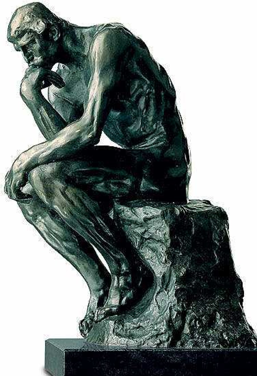 Auguste Rodin Skulptur "Der Denker" (38 Cm), Version In Kunstbronze 19. Jh / Um 1900