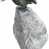 ars mundi Gartenskulptur "Eisvogel Auf Granitstein", Bronze Skulpturen