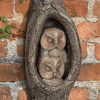 ars mundi Gartenobjekt / Wandskulptur "Kauzenpaar", Bronze Skulpturen