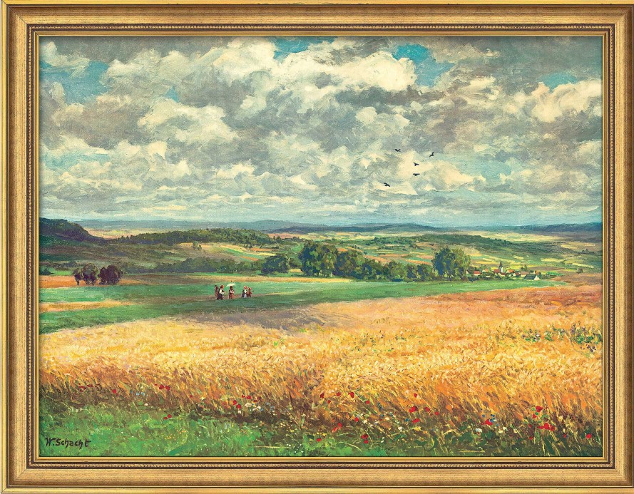 Wilhelm Schacht Bild "Reifendes Korn", Gerahmt Landschaft