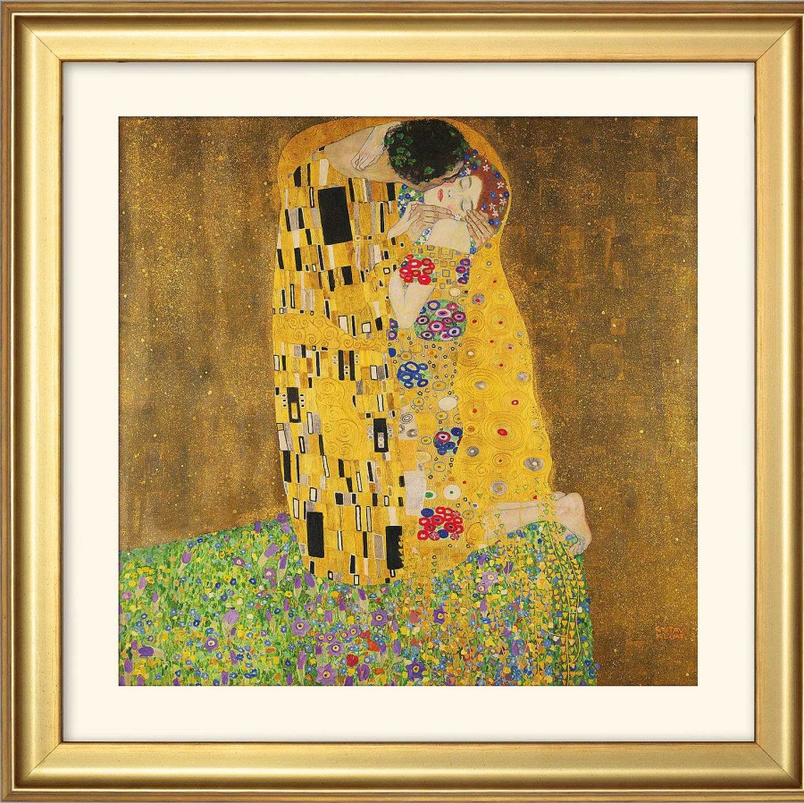 Gustav Klimt Bild "Der Kuss" (1907-08), Gerahmt Sonstige Motive