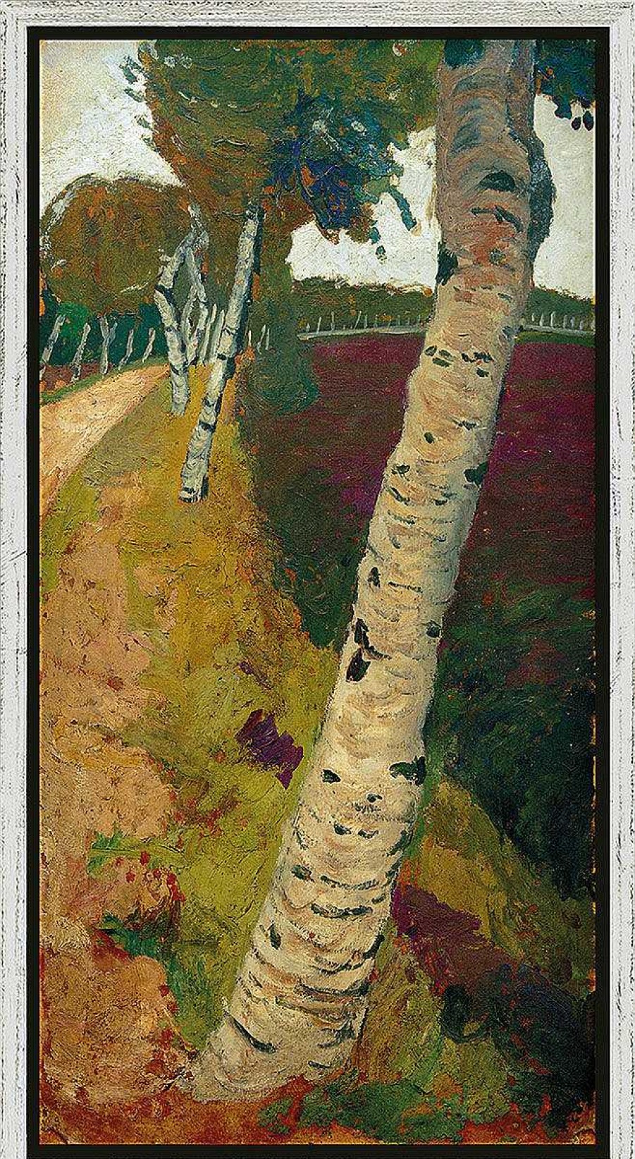 Paula Modersohn-Becker Bild "Landstrase Mit Birken" (Um 1901), Gerahmt Impressionismus