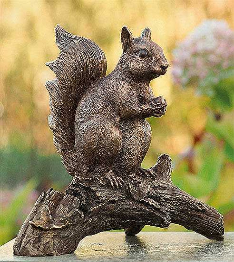 ars mundi Gartenskulptur "Eichhornchen Mit Nuss", Bronze Gartenobjekte