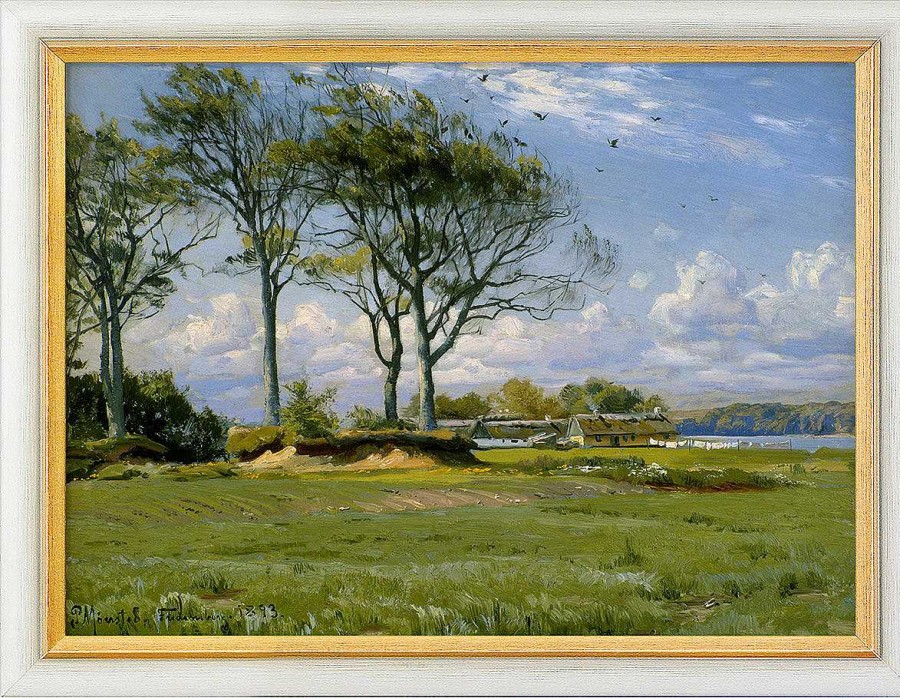 Peder Mork Mönsted Bild "Fruhlingslandschaft" (1893), Gerahmt Landschaft