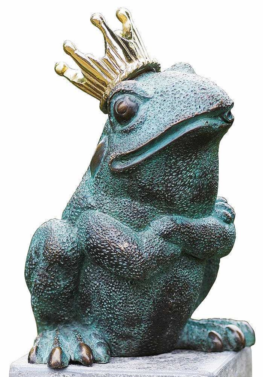 ars mundi Gartenskulptur / Wasserspeier "Froschkonig", Bronze Wasserspeier & Brunnen