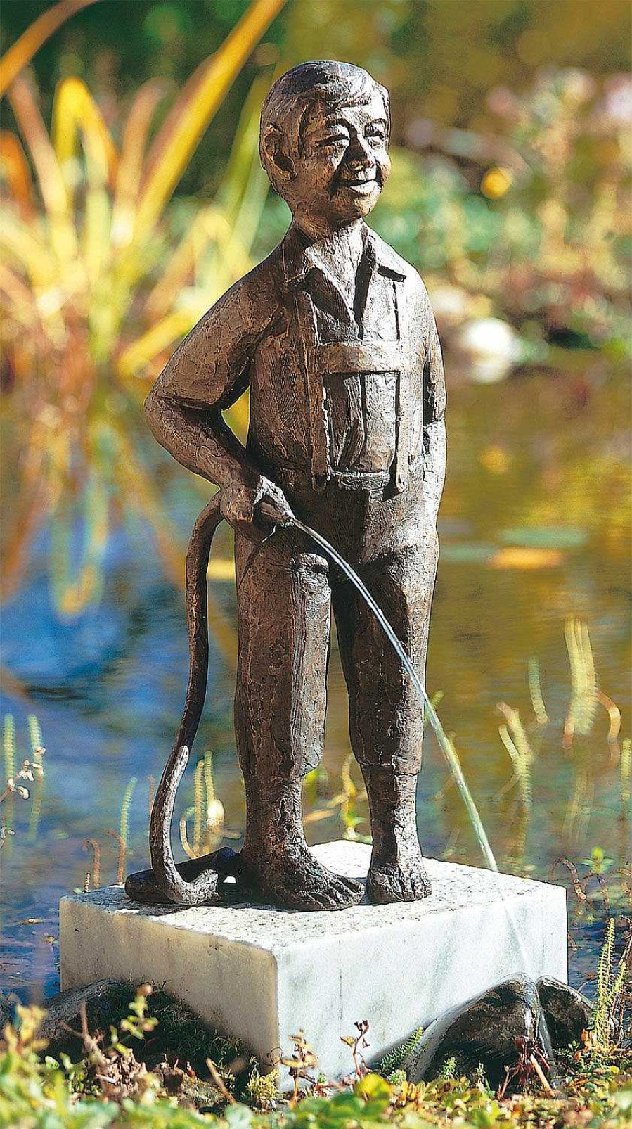 Theophil Steinbrenner Gartenskulptur / Wasserspeier "Florian", Bronze Wasserspeier & Brunnen