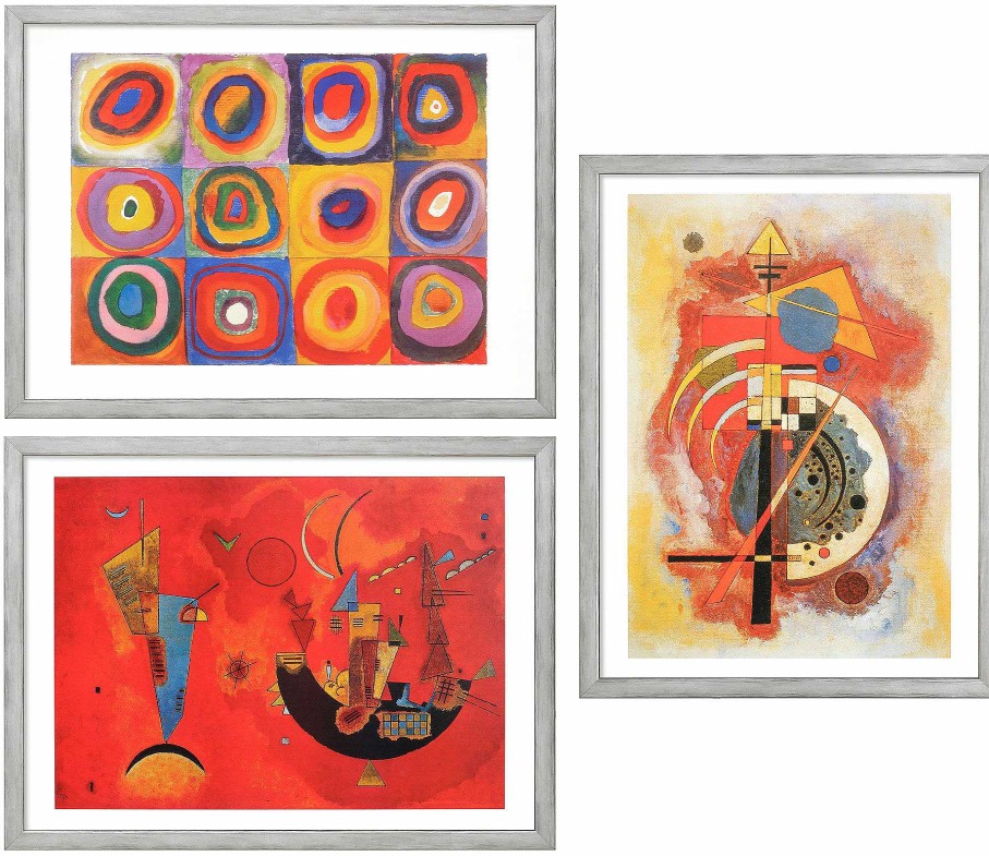 Wassily Kandinsky 3 Bilder Im Set, Gerahmt Expressionismus