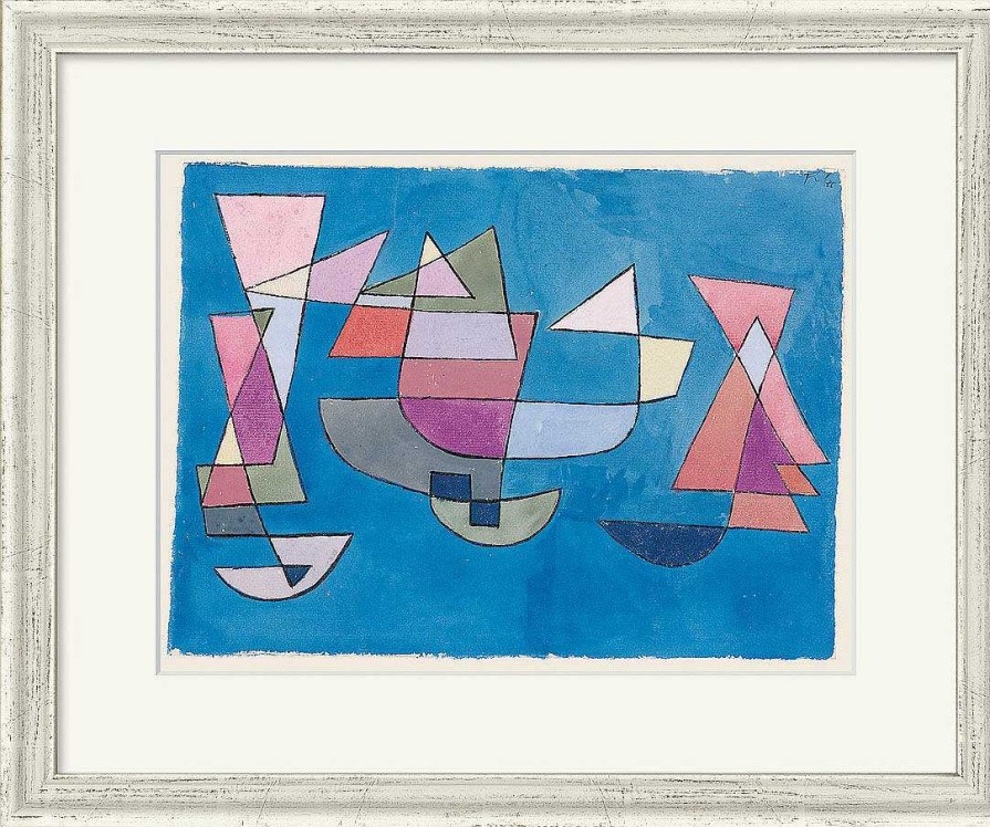 Paul Klee Bild "Segelschiffe" (1927), Gerahmt Faksimile