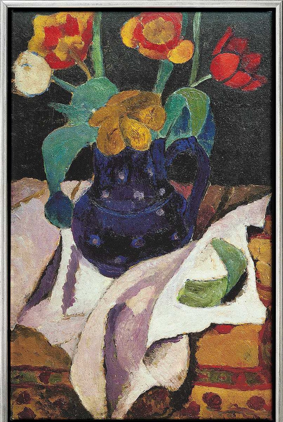 Paula Modersohn-Becker Bild "Stillleben Mit Tulpen In Blauem Topf" (1907), Gerahmt Impressionismus