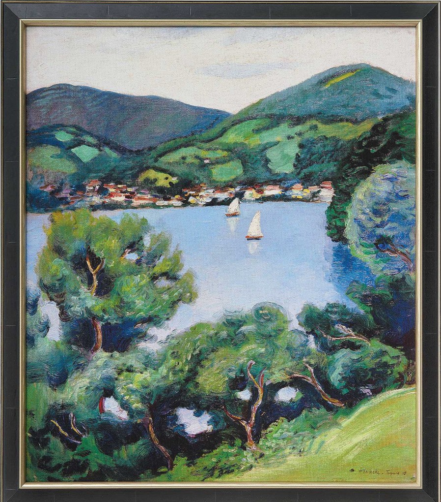 August Macke Bild "Ansicht Vom Tegernsee" (1910), Gerahmt Expressionismus