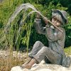 ars mundi Gartenskulptur / Wasserspeier "Flotenspielender Hans Im Gluck" (Version Ohne Stein), Bronze Wasserspeier & Brunnen