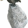 ars mundi Gartenskulptur "Eisvogel Auf Granitstein", Bronze Gartenobjekte