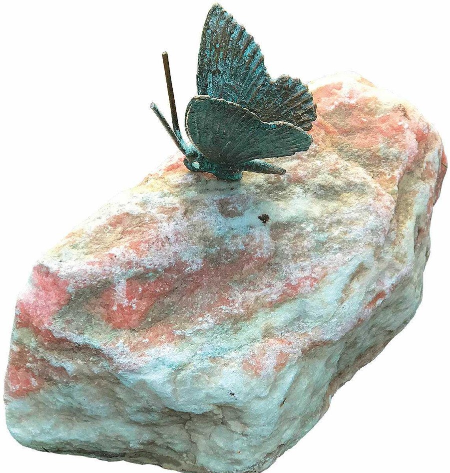 ars mundi Gartenskulptur "Schmetterling, Flugel Geschlossen", Bronze Auf Stein Tierskulpturen