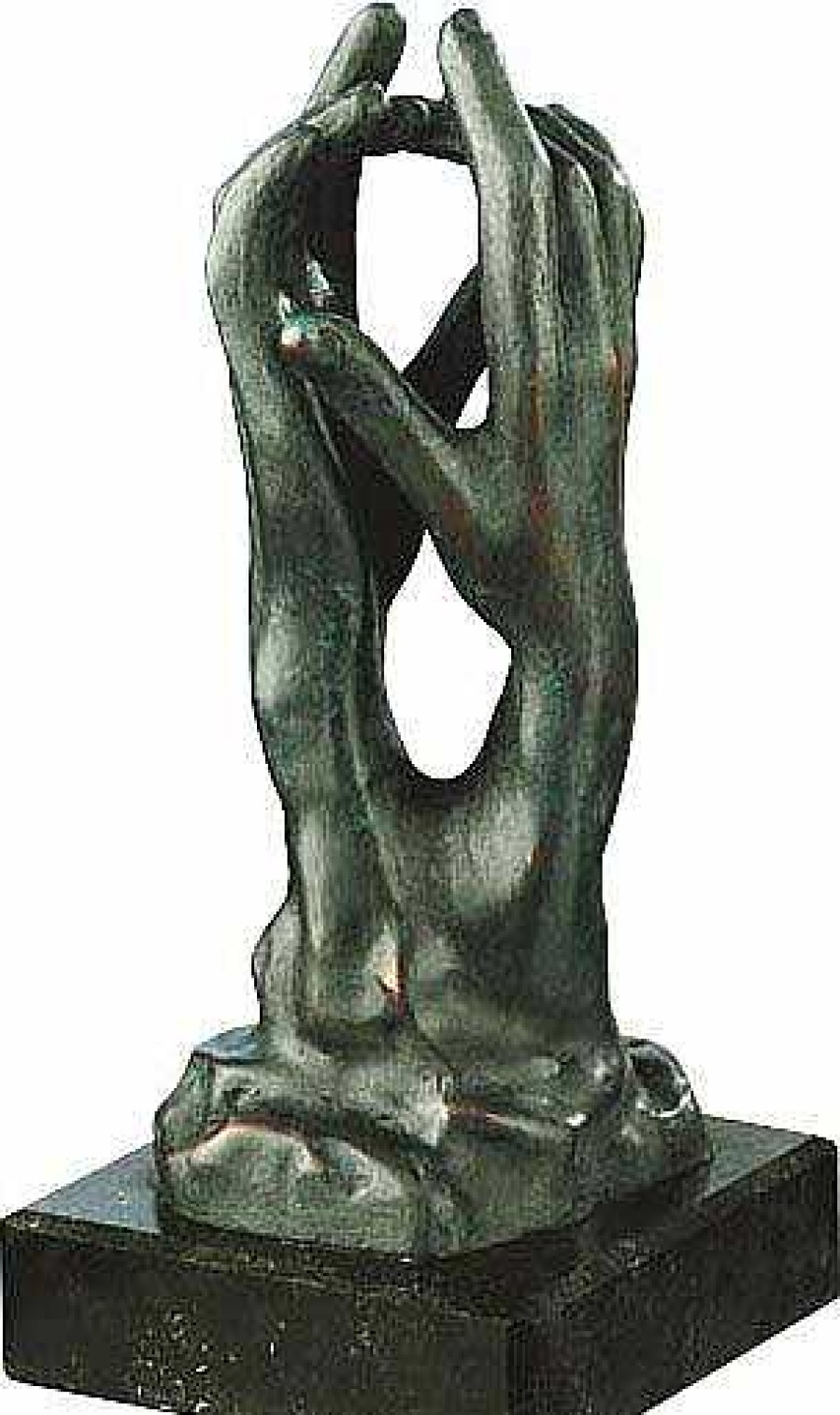 Auguste Rodin Skulptur "Die Kathedrale" (Etude Pour Le Secret"), Kunstbronze 19. Jh / Um 1900