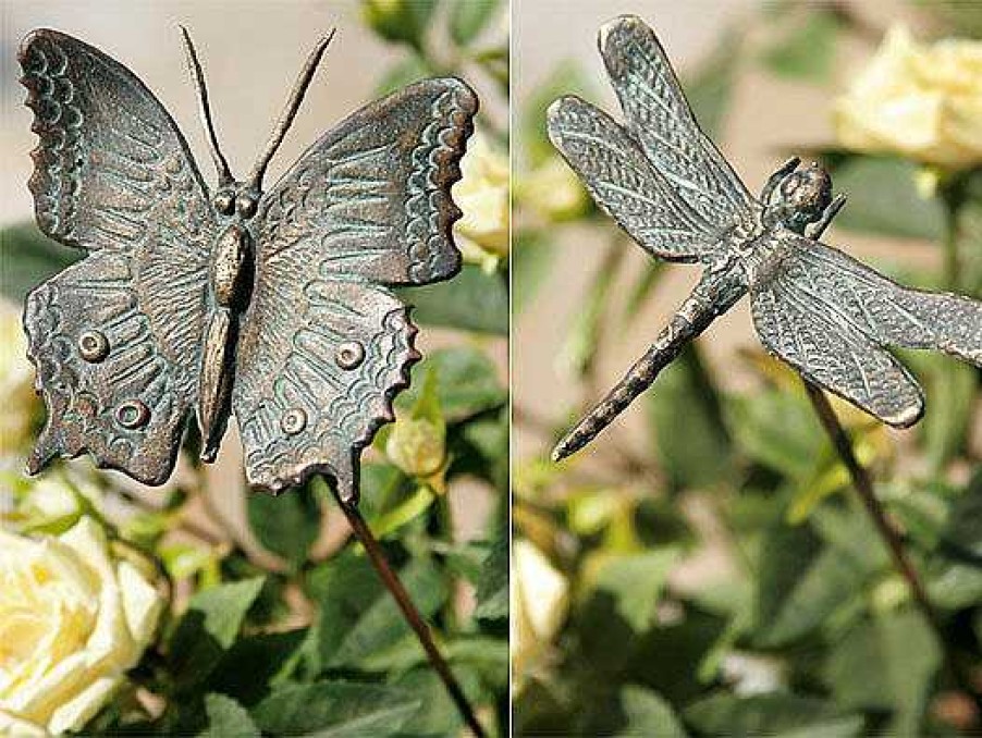 ars mundi Gartenstecker "Schmetterling Und Libelle Auf Bronzestab" Im Set Sonstige Gartenaccessoires