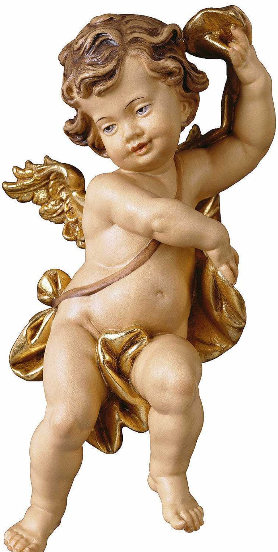 ars mundi Holzfigur "Putto Mit Draperie", Links Schauend Sakralkunst