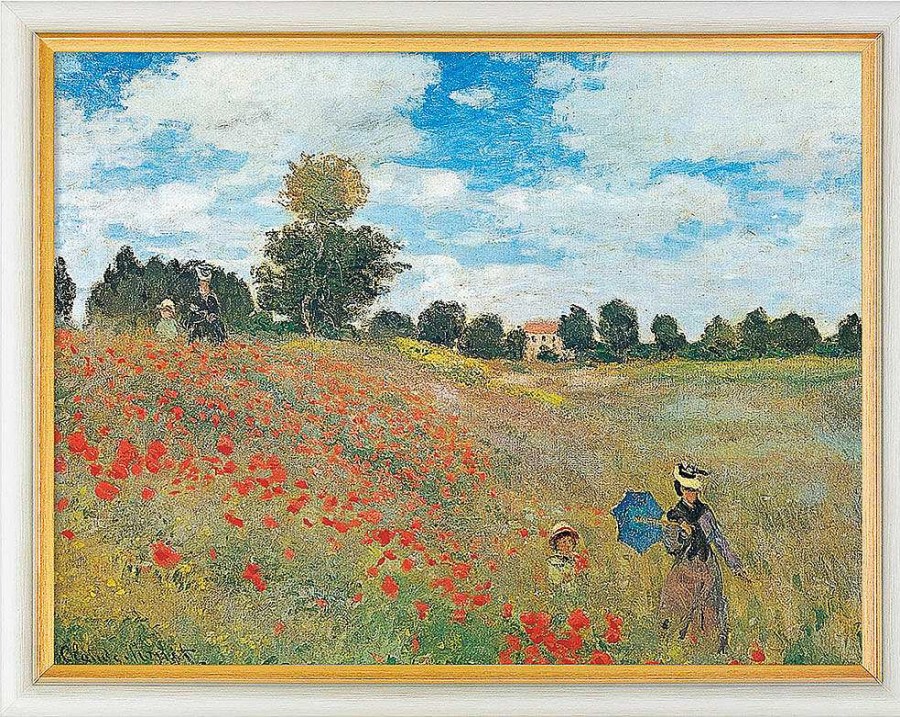 Claude Monet Bild "Les Coquelicots A Argenteuil (Das Mohnfeld Bei Argenteuil)" (1873), Gerahmt Landschaft