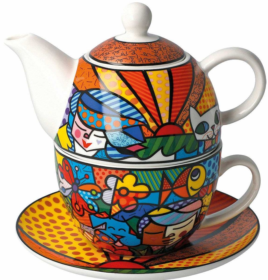 Romero Britto Teekanne Mit Integrierter Tasse "Garden", Porzellan Geschirr