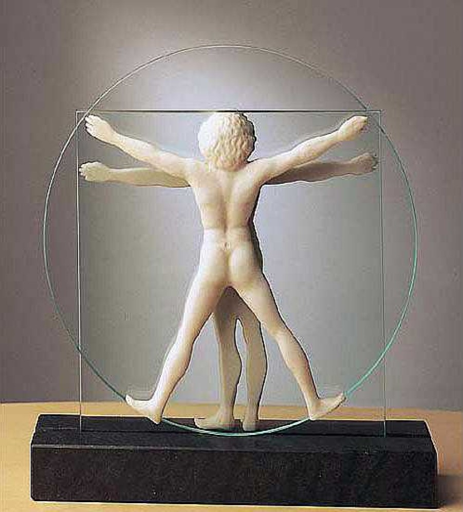 Leonardo da Vinci Skulptur "Schema Delle Proporzioni", Version In Kunstmarmor Kunstmarmor