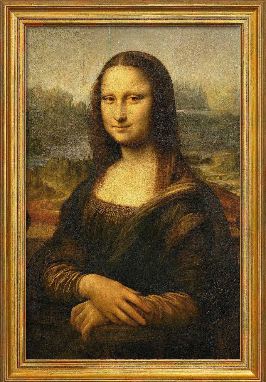 Leonardo da Vinci Bild "Mona Lisa (La Gioconda)" (Um 1503/05), Gerahmt Renaissance