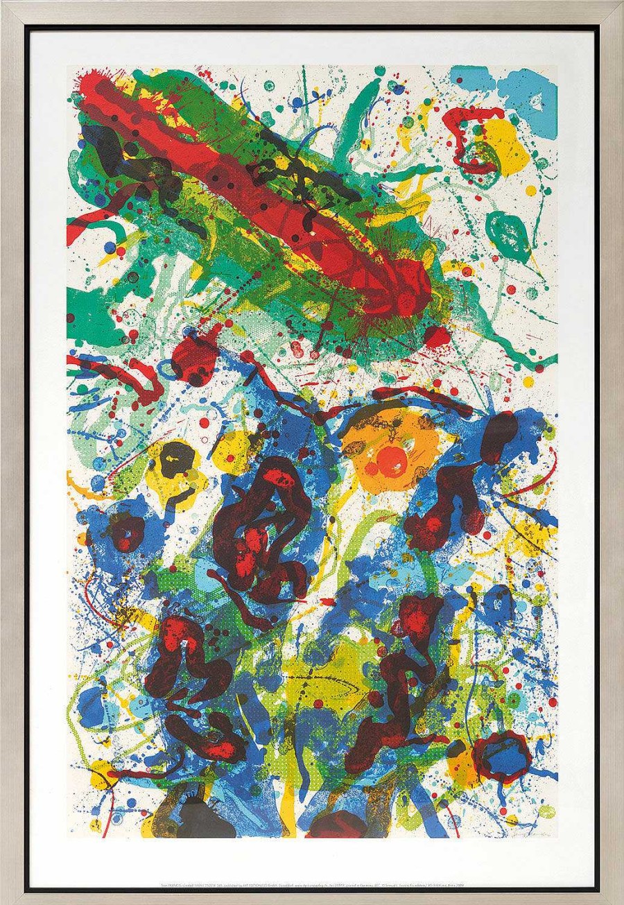 Sam Francis Bild "Untitled (L 282/Sf 341)" (1989), Gerahmt Abstrakte Bilder