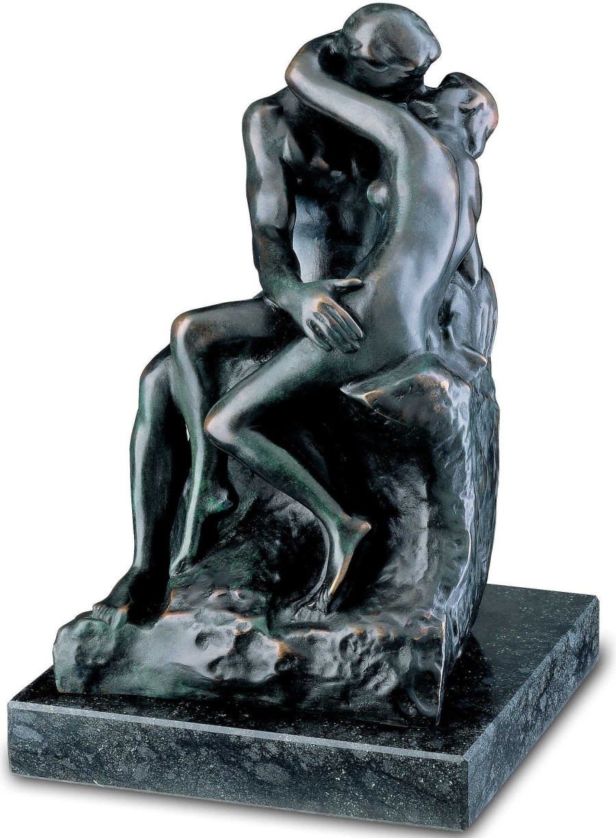 Auguste Rodin Skulptur "Der Kuss" (27 Cm), Version In Kunstbronze 19. Jh / Um 1900