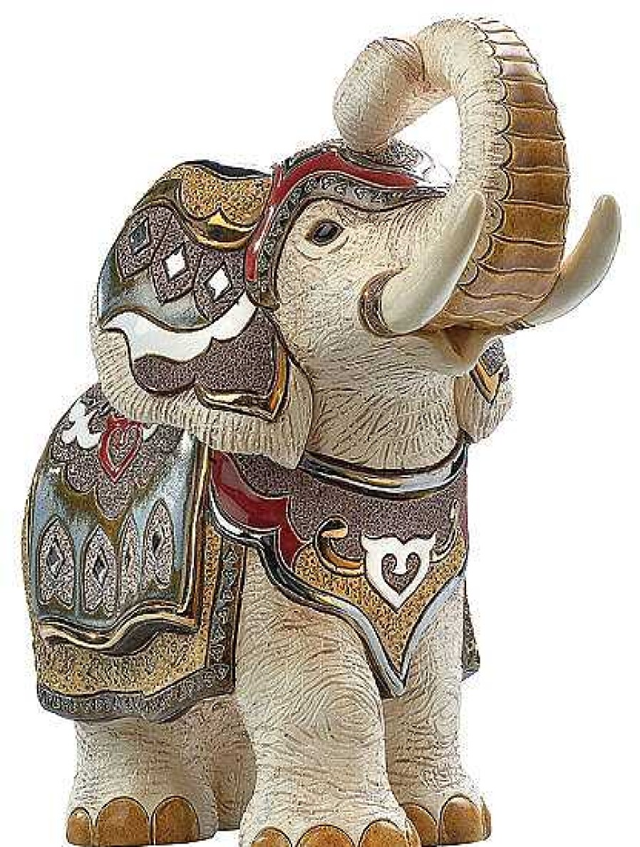 ars mundi Keramikfigur "Weiser Indischer Elefant" Porzellan / Keramik