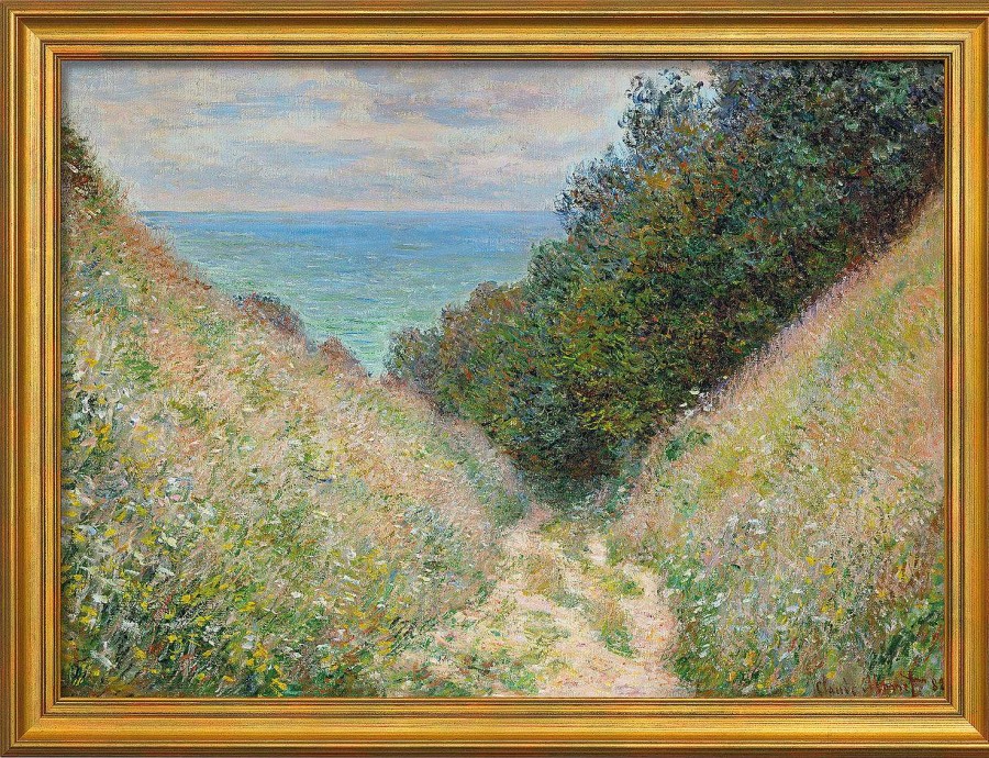 Claude Monet Bild "Chemin De La Cavee, Pourville - Der Weg La Cavee Bei Pourville" (1882), Gerahmt Landschaft