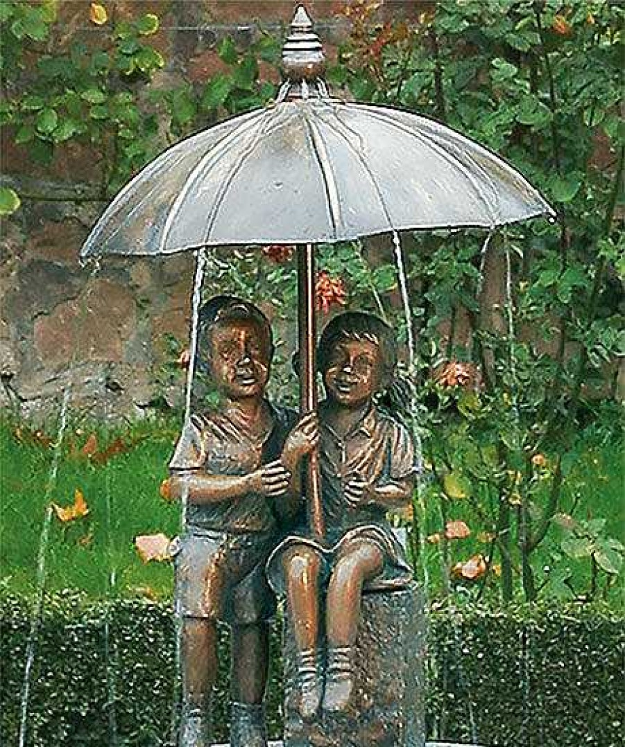 ars mundi Gartenskulptur / Wasserspeier "Regentag", Bronze Wasserspeier & Brunnen