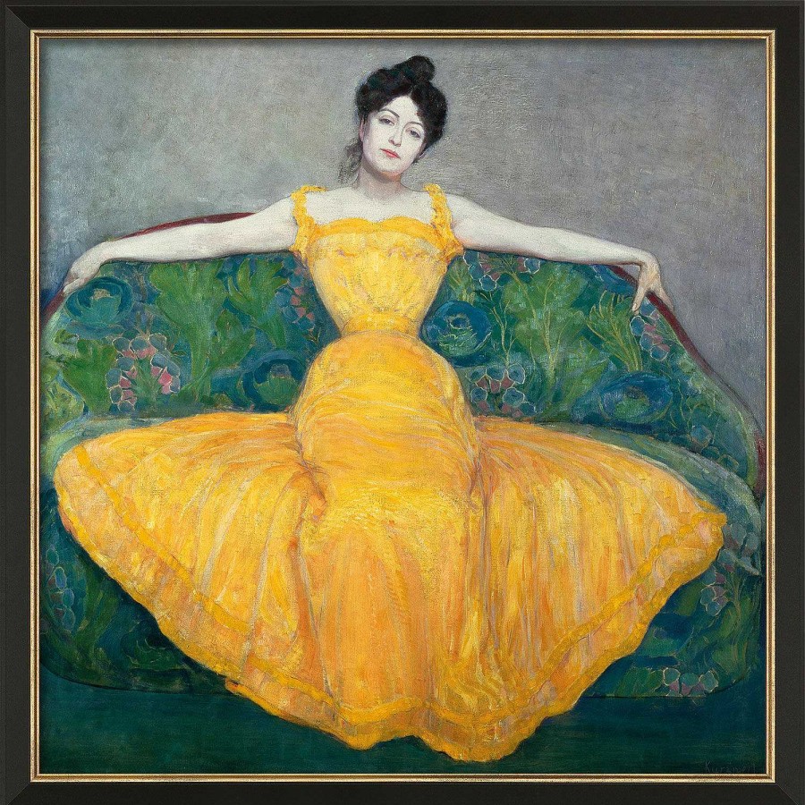 Max Kurzweil Bild "Dame In Gelb" (1899), Gerahmt Jugendstil / Art Deco