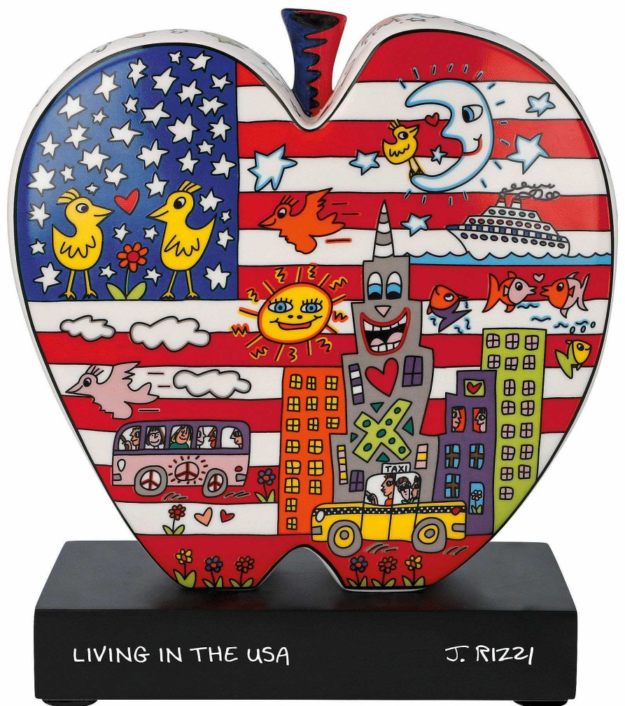 James Rizzi Porzellanobjekt "Living In The Usa" Sonstige Skulpturen