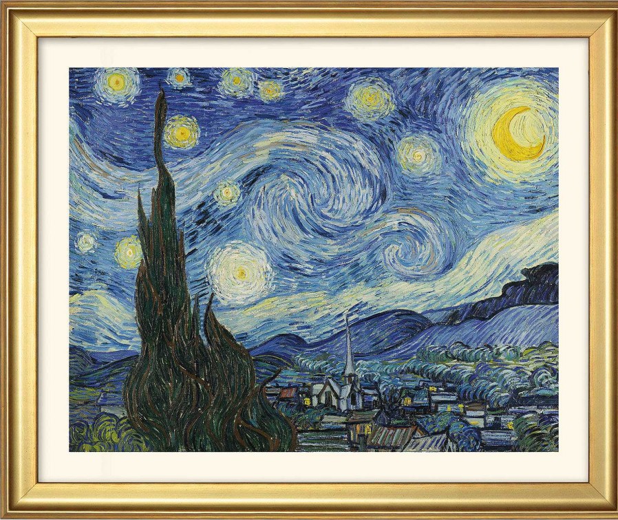 Vincent van Gogh Bild "Sternennacht" (1889), Gerahmt Impressionismus