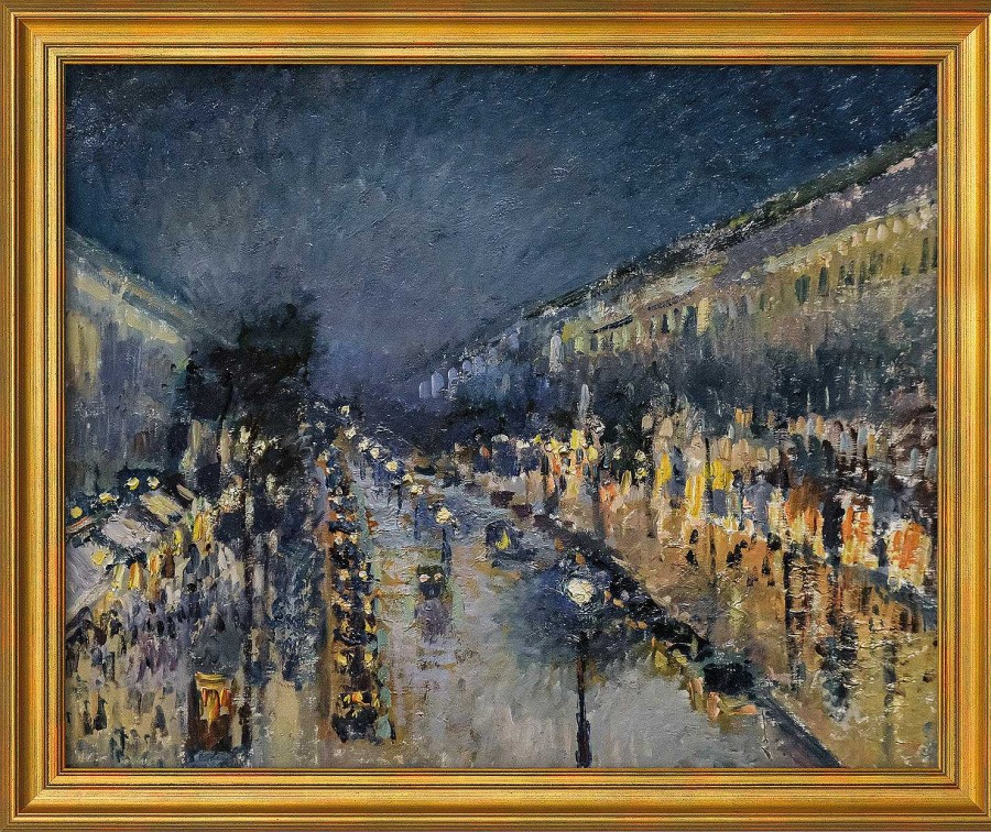 Camille Pissarro Bild "Boulevard Montmartre Bei Nacht" (1897), Gerahmt Impressionismus