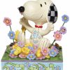 Jim Shore Skulptur "Snoopy Im Blumenbett", Kunstguss Kleinplastiken / Miniaturen