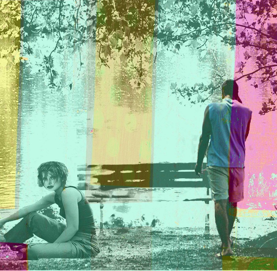 Angelika Jelich Bild "Transparency, Young Couple At The Water" (2011) Collagen