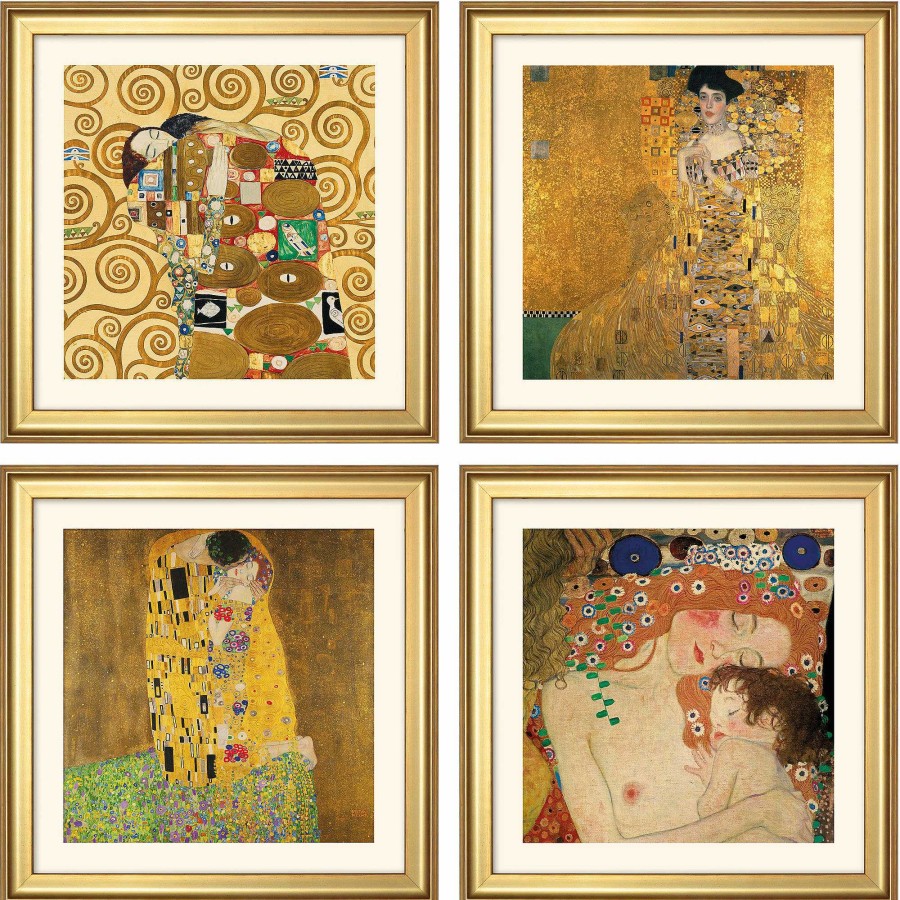 Gustav Klimt 4 Bilder Im Set, Gerahmt Jugendstil / Art Deco