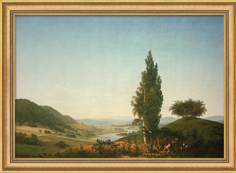 Caspar David Friedrich Bild "Der Sommer (Landschaft Mit Liebespaar)", Gerahmt Romantik