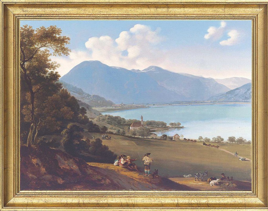 Georg von Dillis Bild "Der Tegernsee", Gerahmt Museums-Replikate