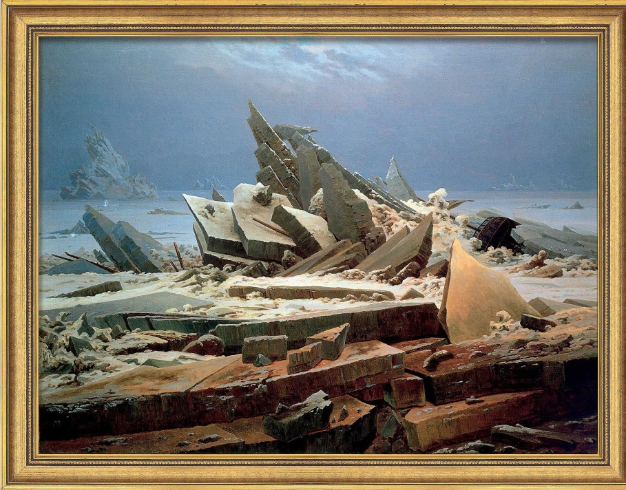 Caspar David Friedrich Bild "Das Eismeer" (1824), Gerahmt Romantik