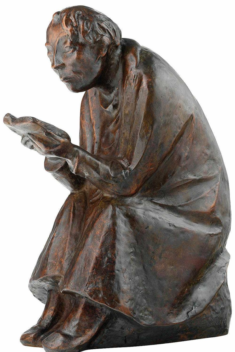 Ernst Barlach Skulptur "Der Buchleser" (1936), Reduktion In Bronze, Hohe 41 Cm Sonstige Skulpturen