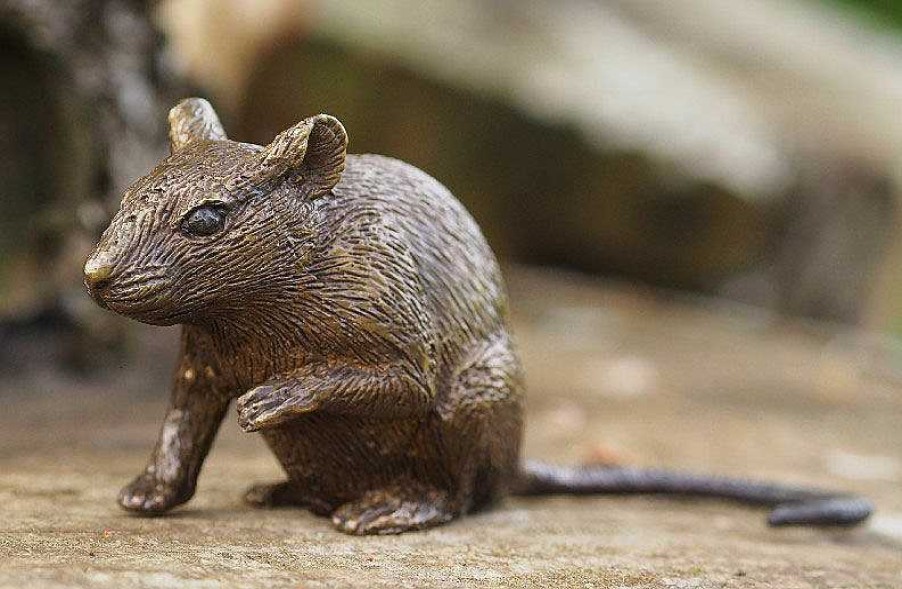 ars mundi Gartenskulptur "Maus, Sitzend", Bronze Tierskulpturen