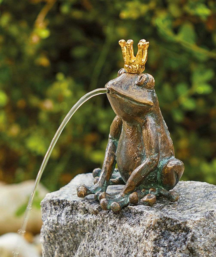 ars mundi Gartenskulptur / Wasserspeier "Froschkonig", Bronze Bronze