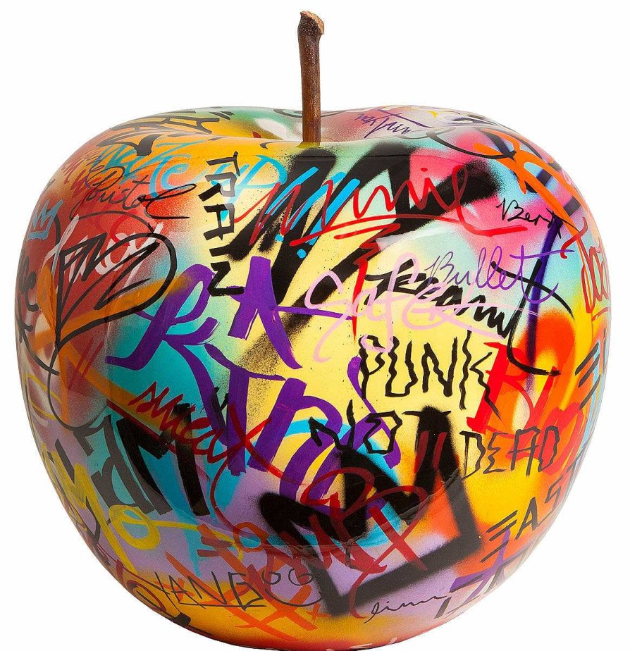 Bruno Keramikobjekt "Apfel Graffiti" Neu