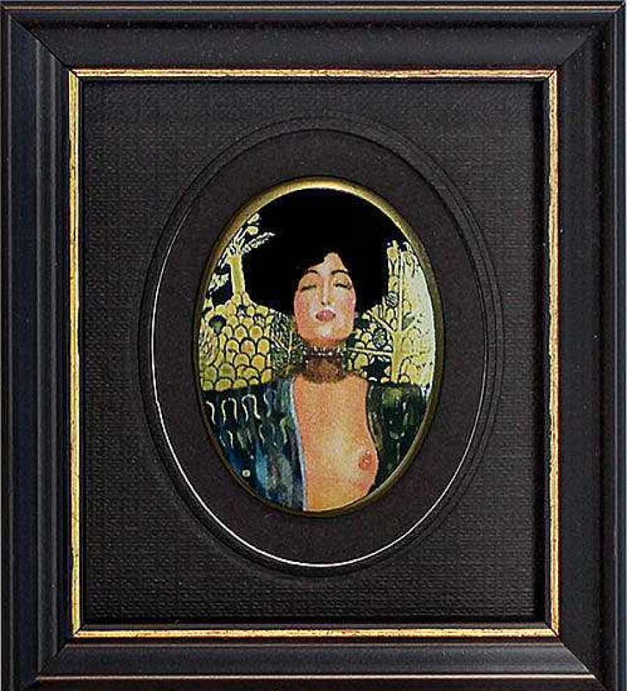 Gustav Klimt Miniatur-Porzellanbild "Judith I" (1901), Gerahmt Porzellanbilder