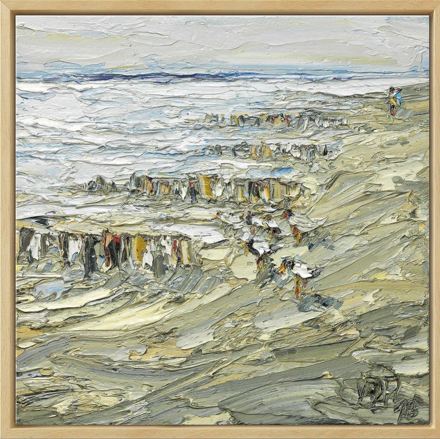 Nikolaus von der Assen Bild "Strandspaziergang Nach Unwetter" (2018), Version Naturfarben Gerahmt Meer / Seefahrt