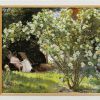 Peder Severin Kroyer Bild "Rosen" (1893), Gerahmt Genreszenen