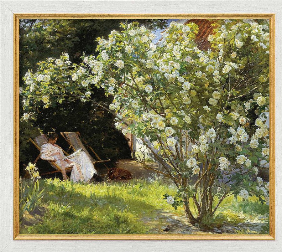 Peder Severin Kroyer Bild "Rosen" (1893), Gerahmt Genreszenen