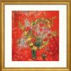 Marc Chagall Bild "Fleurs Sur Fond Rouge" (1970), Gerahmt Sonstige Techniken