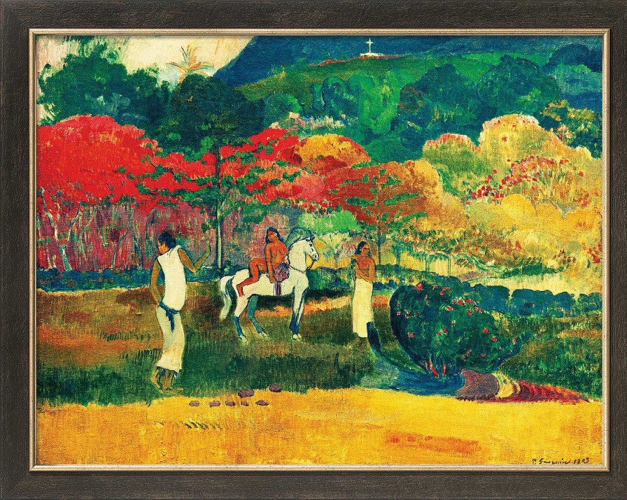 Paul Gauguin Bild "Frau Mit Weisem Pferd" (1903), Gerahmt Giclee