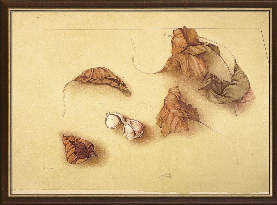 Bruno Bruni Bild "Autunno I (Herbstlaub I)", Gerahmt Stillleben